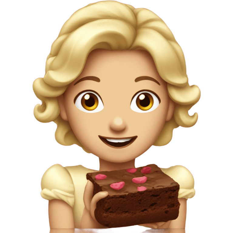 beautiful princess eating brownies  emoji