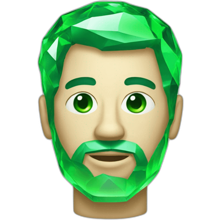 man made of green crystal emoji