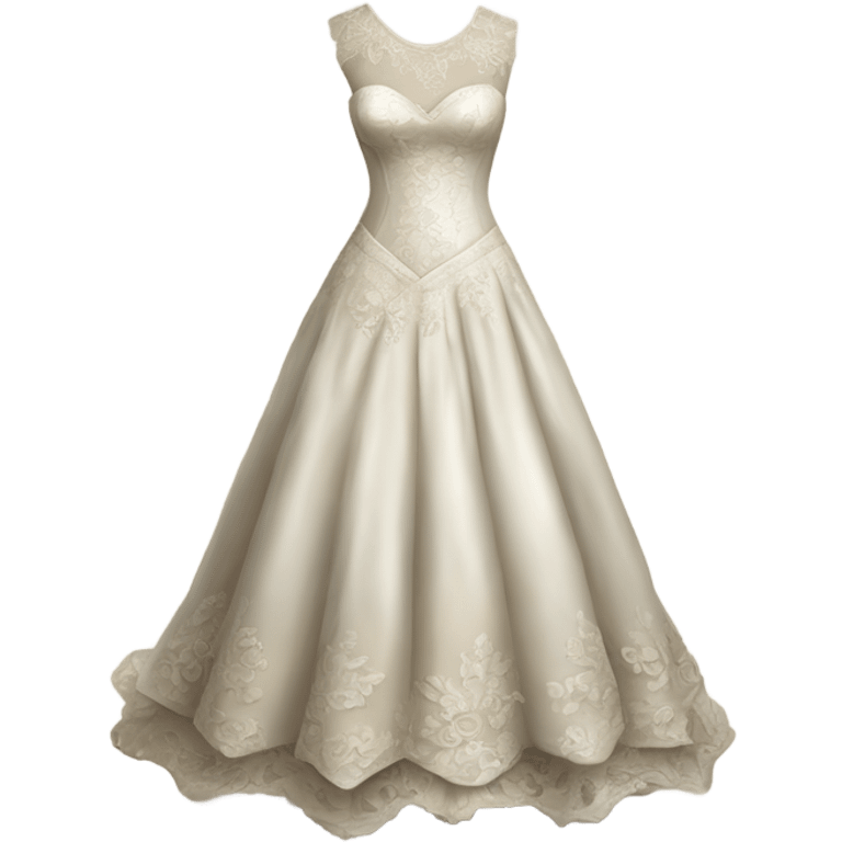 Hyper Realistic ornate 
Rustic Wedding dress displays emoji