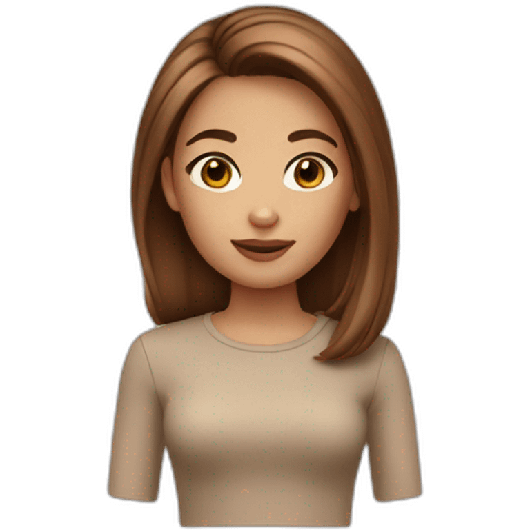 memoji girl brown hair emoji