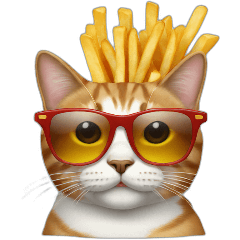 CAT with french Fries and sunglasses emoji