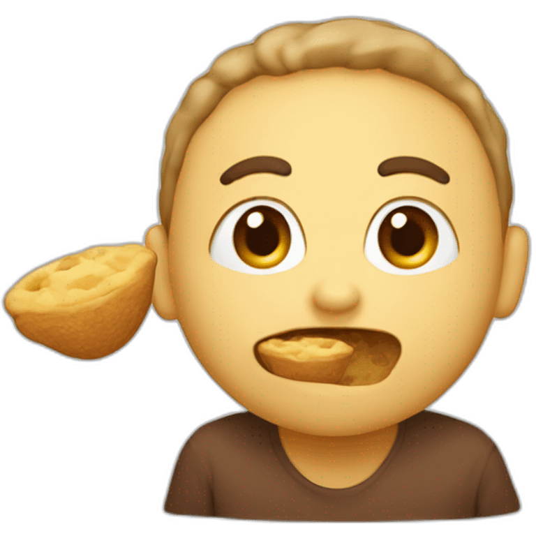 Un humain qui mange du caca emoji