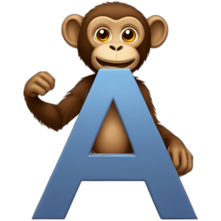 Letter M with monkey emoji