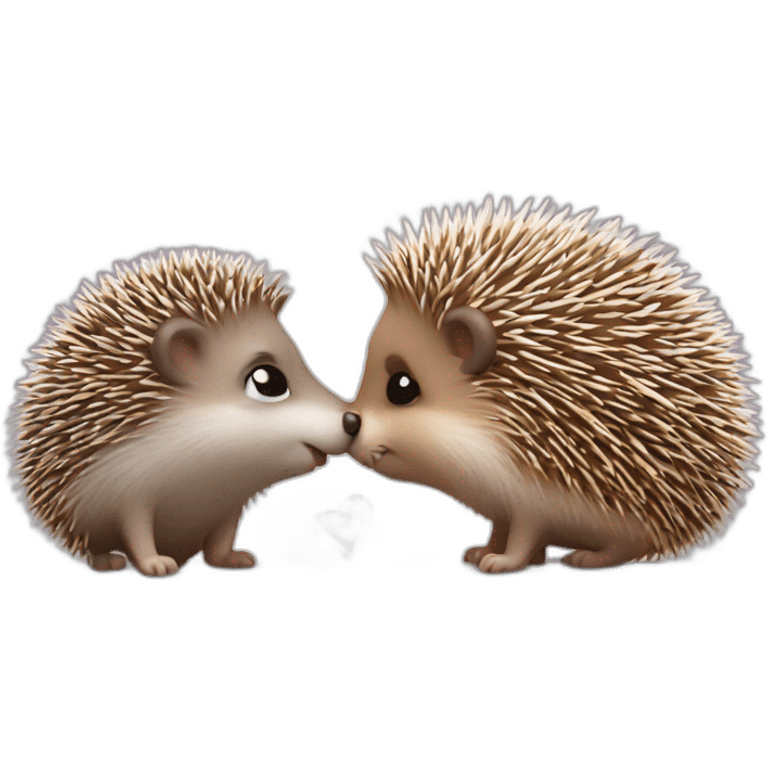 Hedgehog kisses mouse emoji