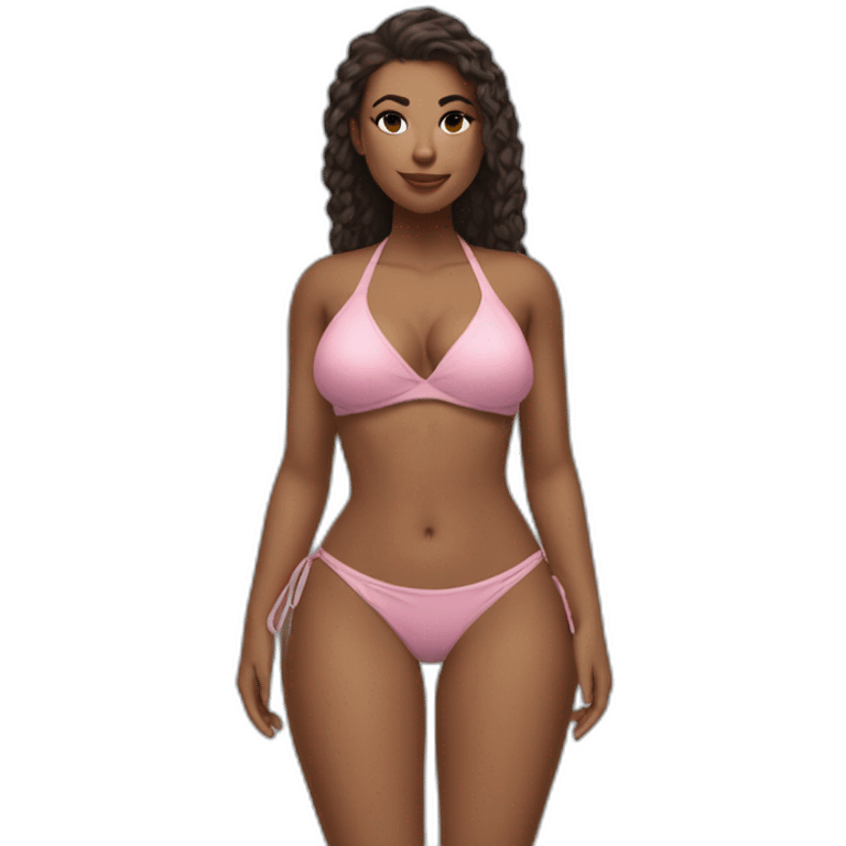 Slim-thicc Caucasian woman bikini pose (beach body) emoji