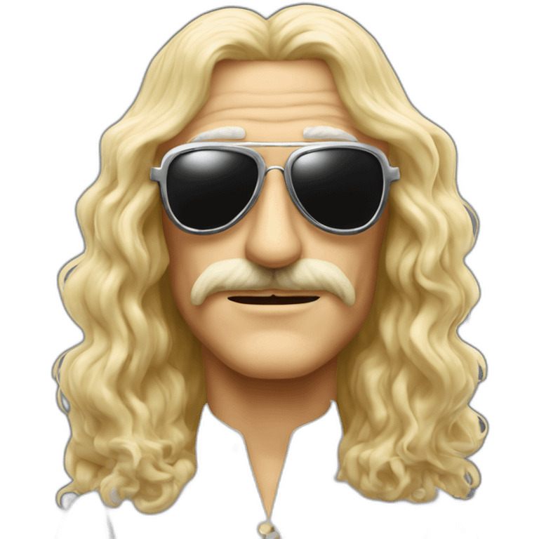 michel polnareff with sunglasses mustache and long blond hair emoji