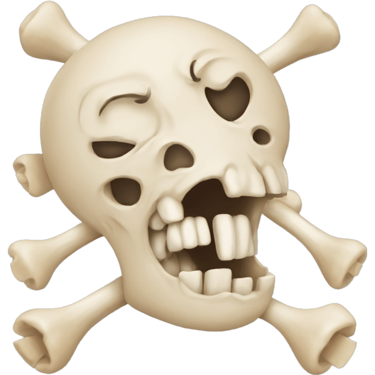 Emoji with a bone in its mouth emoji