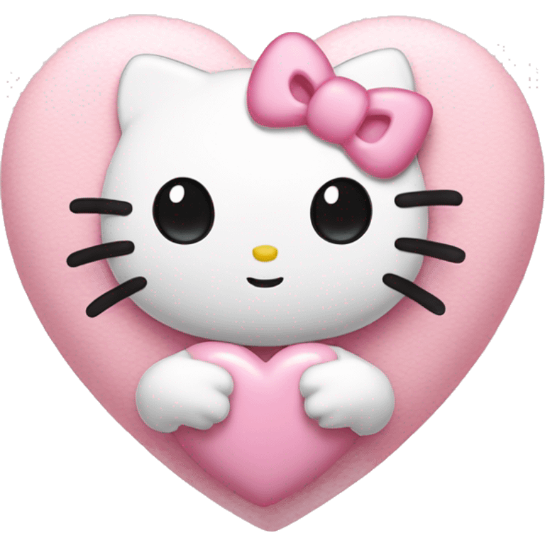 Hello kitty in a baby pink heart emoji