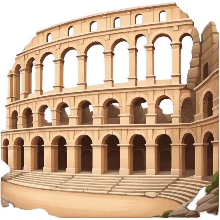 Pula Arena Landmark Emoji – Depicting the Roman amphitheater with its large stone arches. emoji