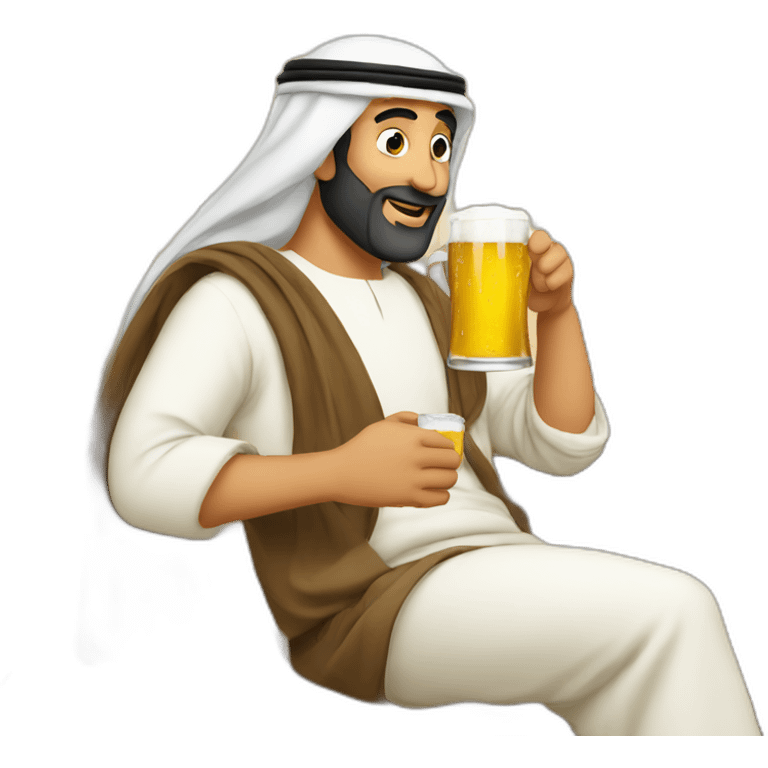 Arab-man-drinking-beer emoji