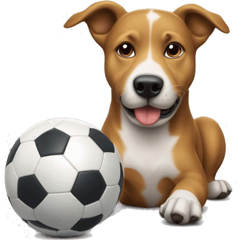 perro jugando al futbol  emoji