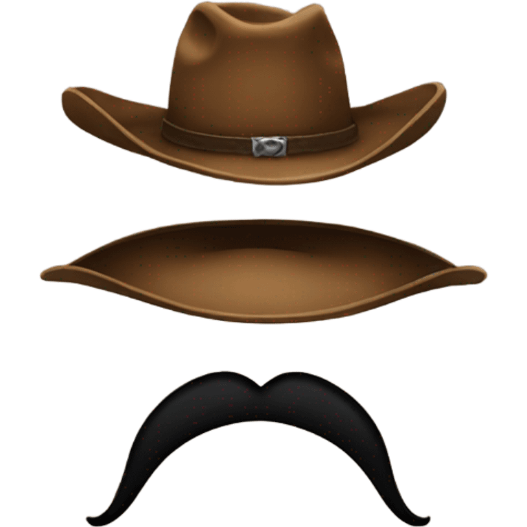 Cowboy hat emoji with big moustache  emoji