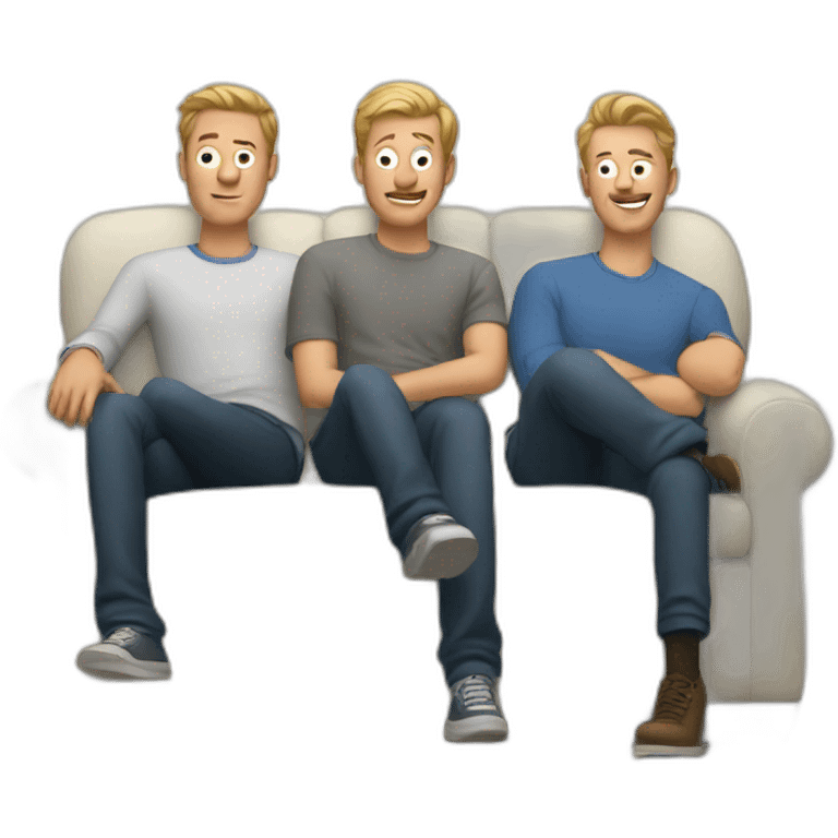 three white guys on the couch emoji