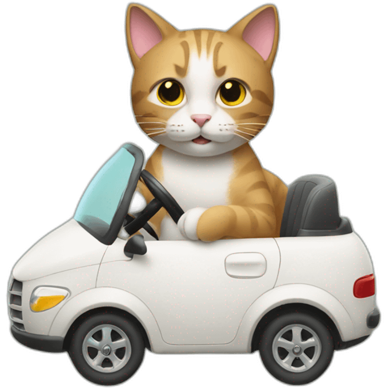 cat driving a car emoji