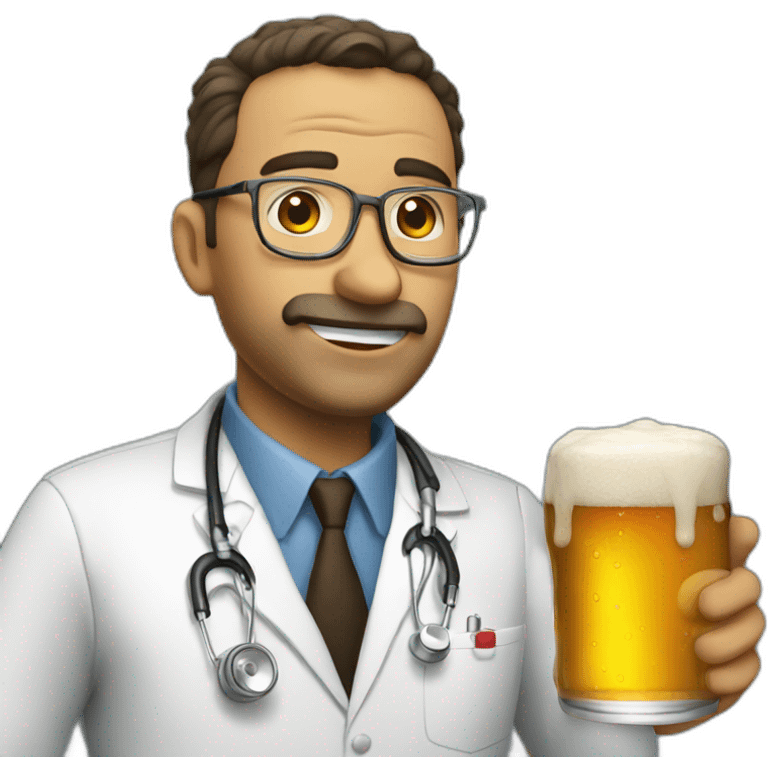 Dr drinking beer not a raper emoji