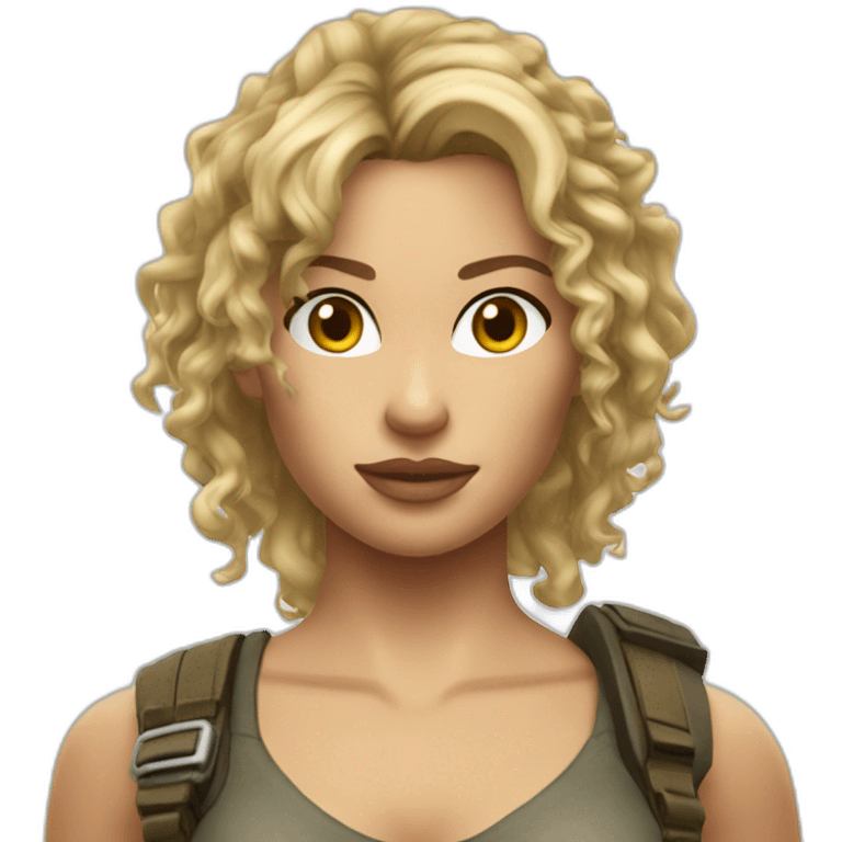 Blonde Lara croft with curly hair emoji