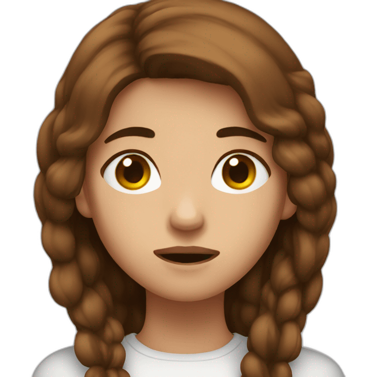 agony girl with brown hair emoji