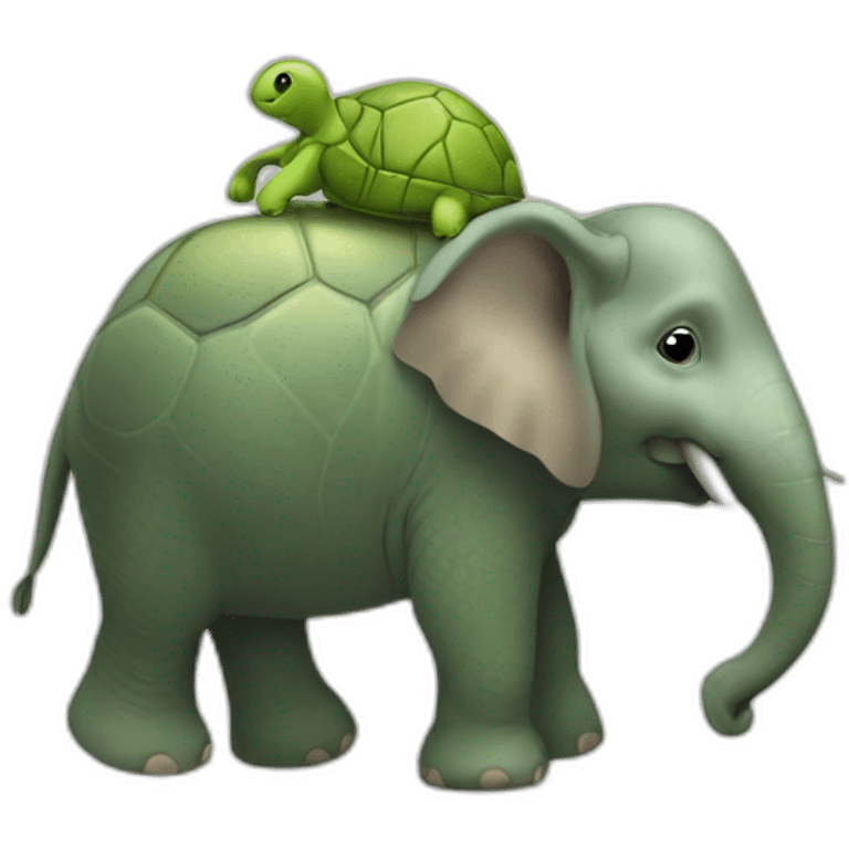 tortue sur un elephant emoji