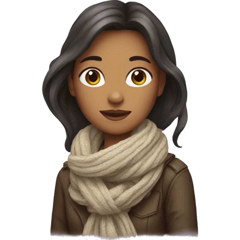 A girl with scarf emoji