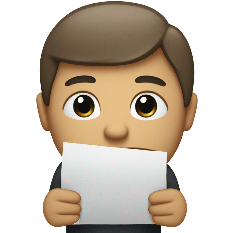 sad person with a paper on hands emoji