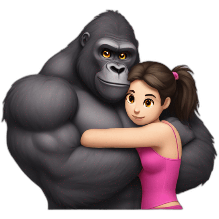 Very buff Gorilla in love with girl emoji