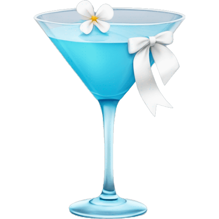 Light blue martini with white bow  emoji