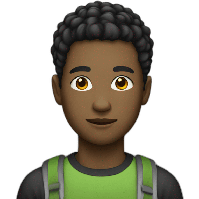 black male teen with short hair emoji