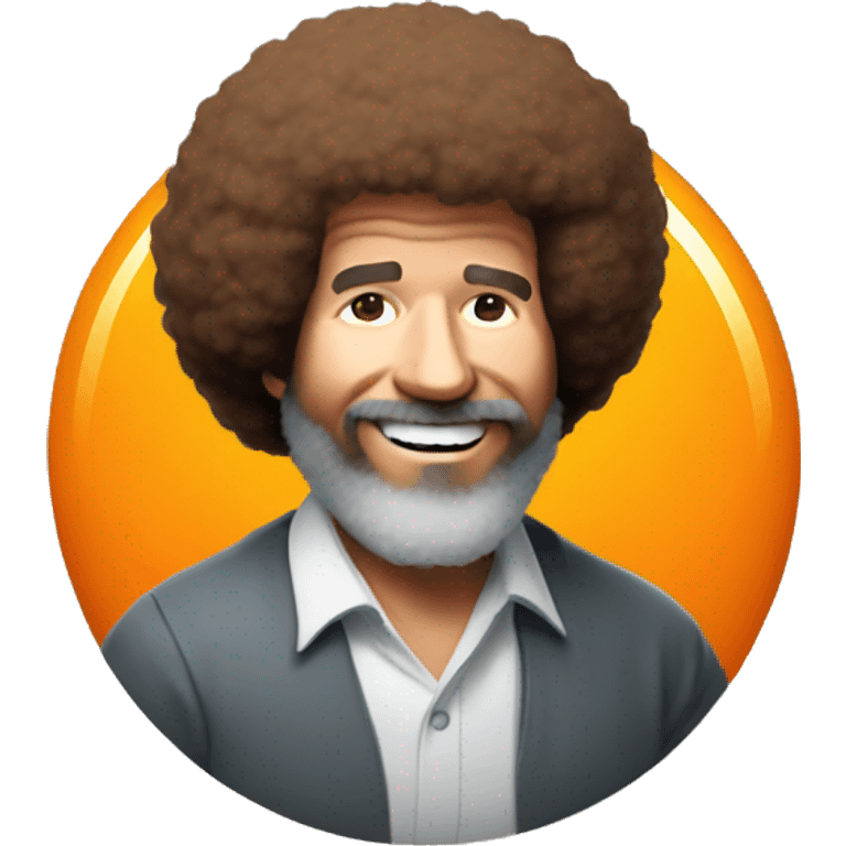 Bob ross with a orange emoji