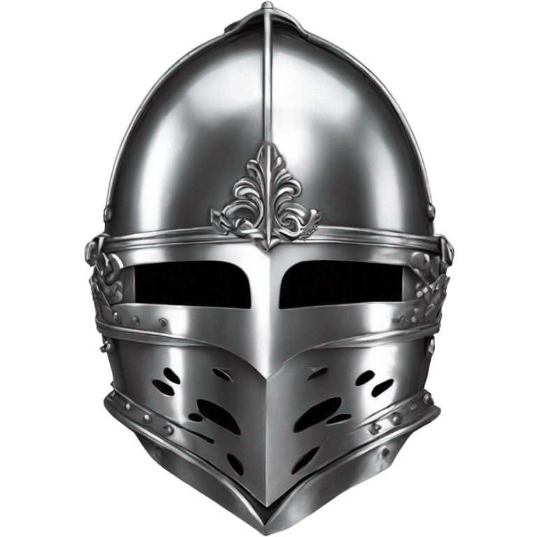 ornate french steel armet helmet chrome emoji