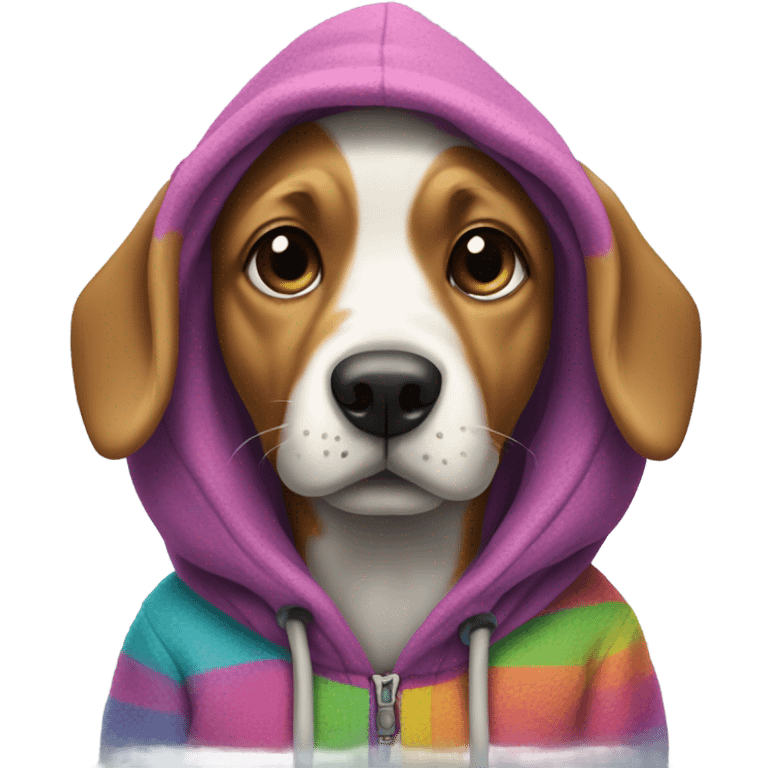 Dog wearing a hoodie emoji