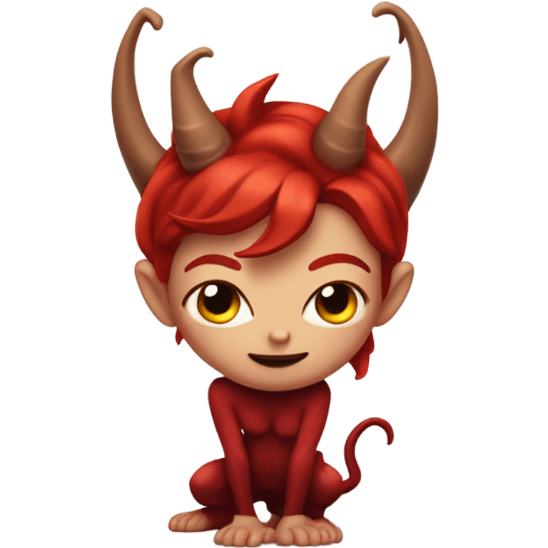 Redhead devil kneeling  emoji