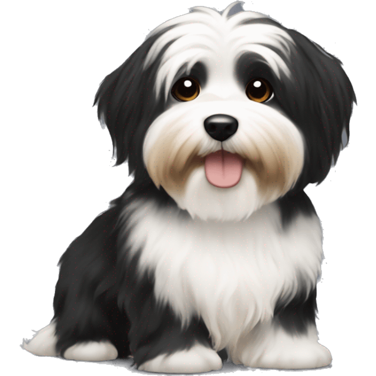 Black and white havanese with tan emoji