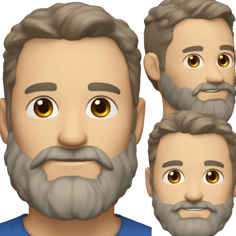 46-year-old male long beard and little gray and beard. Blue eyes light brown hair rugged good looks emoji