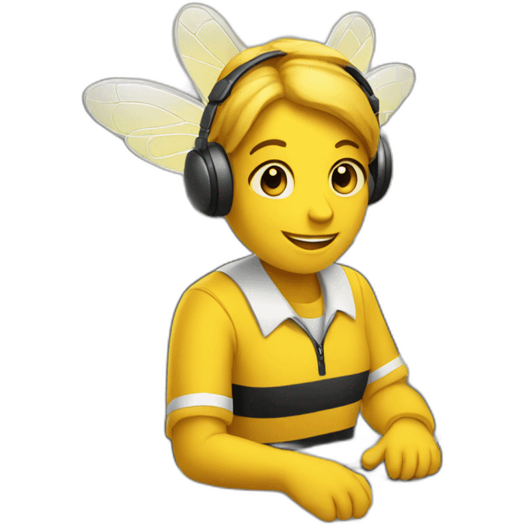 bee working in a callcenter emoji