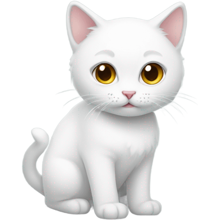 A white kitty emoji