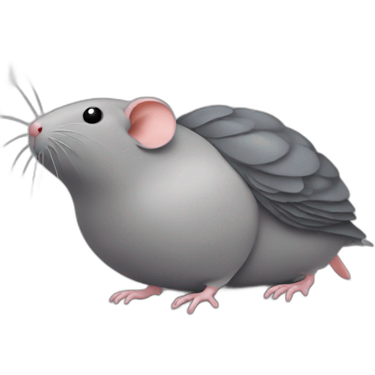 Rat mixed with a bed bug and a pigeon emoji