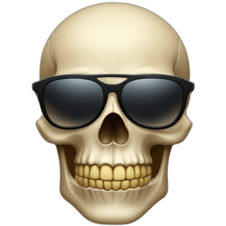 Skull head wearing sunglasses emoji