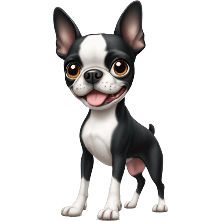 Boston terrier standing on hind legs emoji