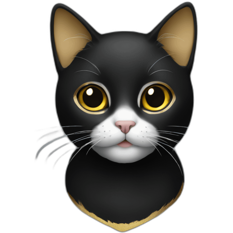 cat black with some gold emoji