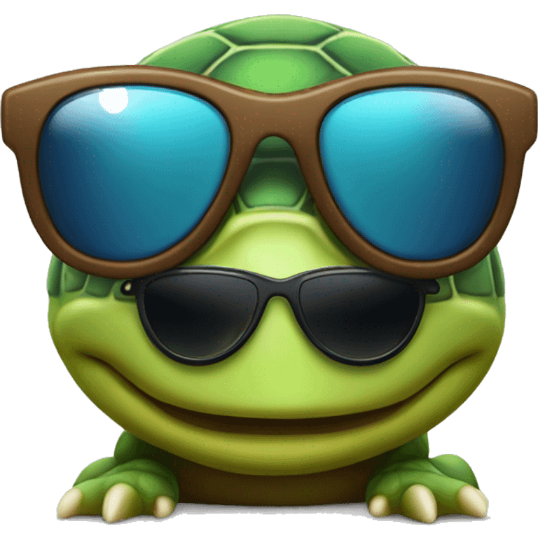 Turtle with sun glasses emoji