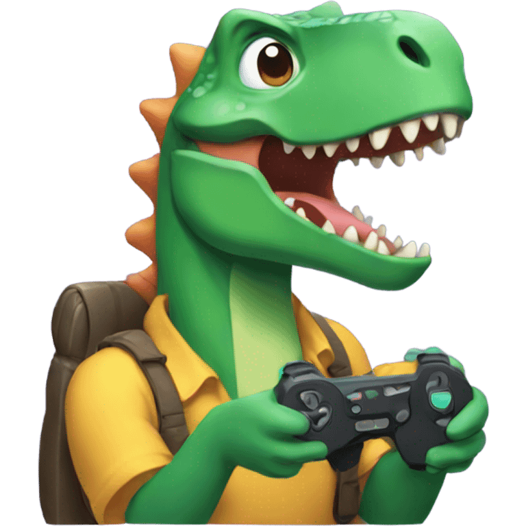 Dino playing video games  emoji