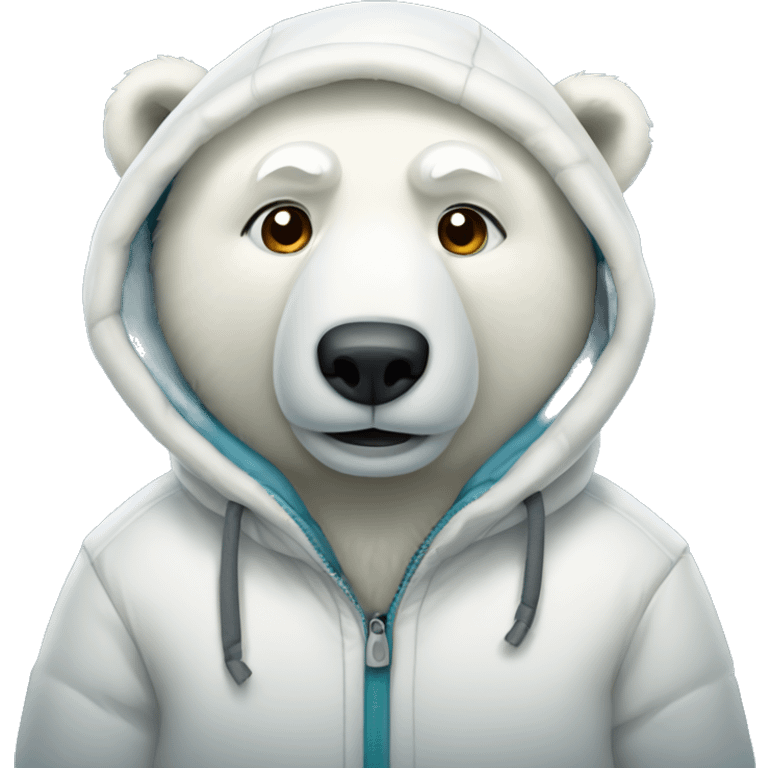 Polar bear wearing a parka emoji