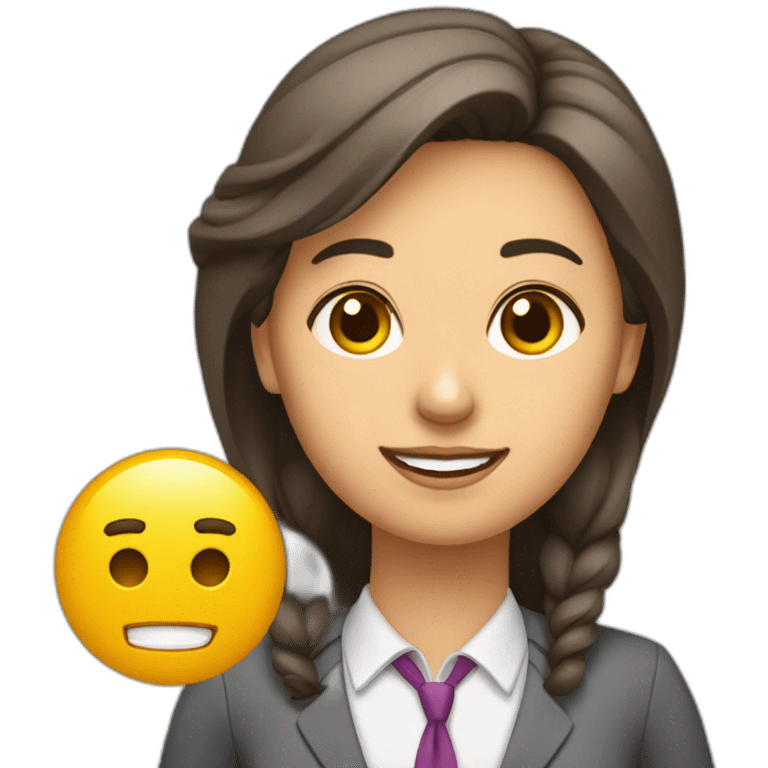 una jefa una docente y un secretario en una oficina emoji