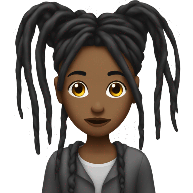 Black girl with long black dreads giving thumbs down emoji