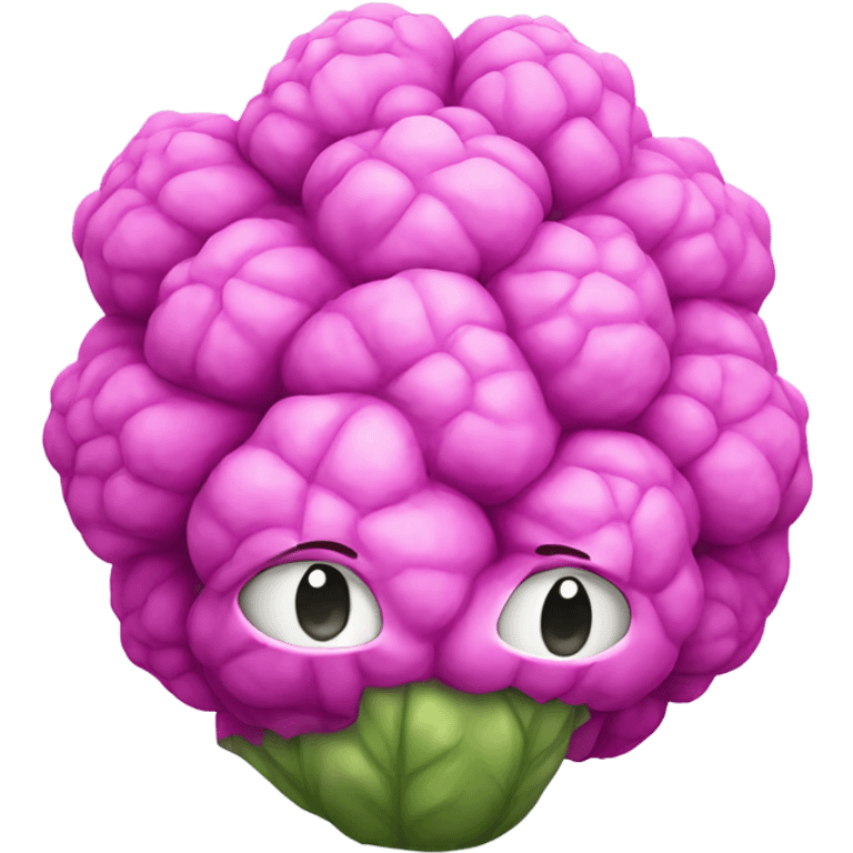 pink cauliflower looking in mirror emoji