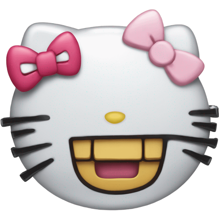 Hello kitty with a grill and chain emoji