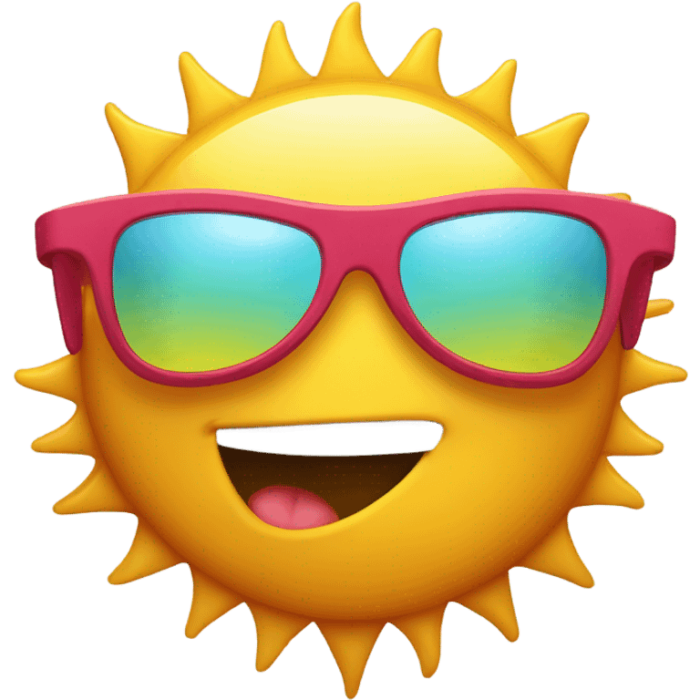 A cute, energetic sun , showing determination and focus.with vibrant colors and a playful vibe and bicycle sunglasses emoji