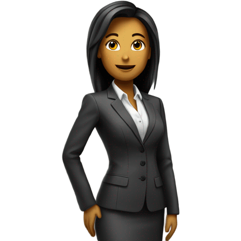 Female cut business action emoji