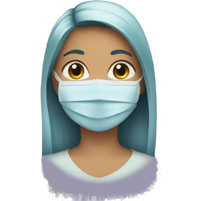 A girl with a face mask on emoji