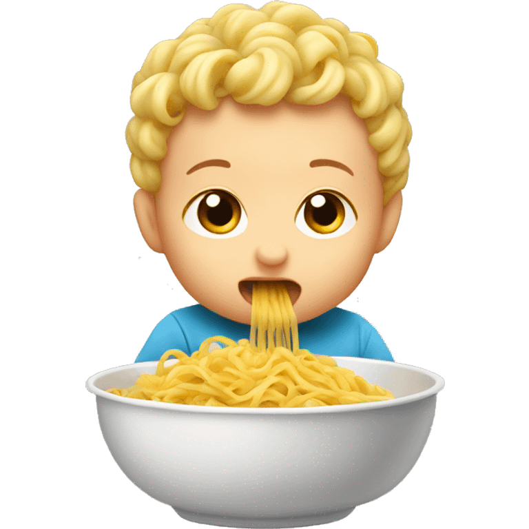 Baby eating pasta emoji